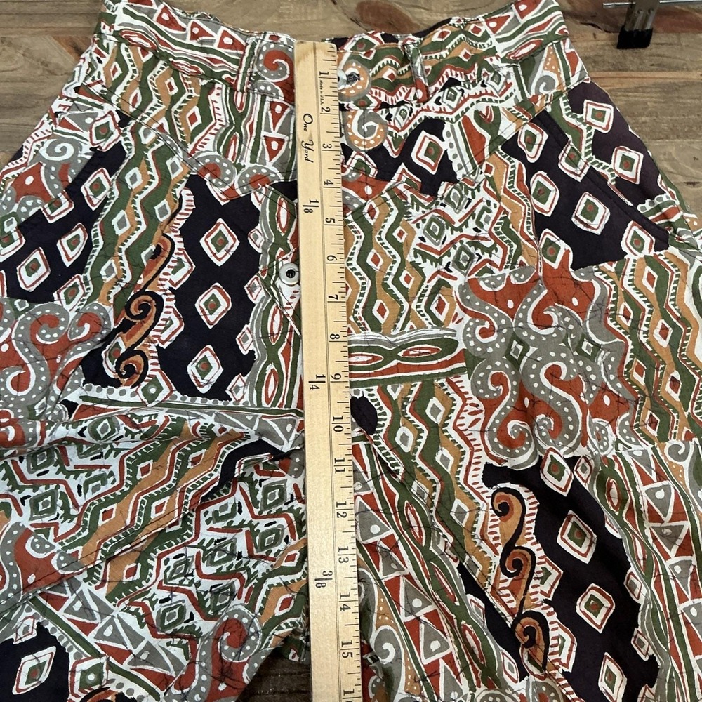 Vintage Circle T Marilyn Lenox Tribal‎ Print Wide Leg Cotton Pants - Picture 8 of 12